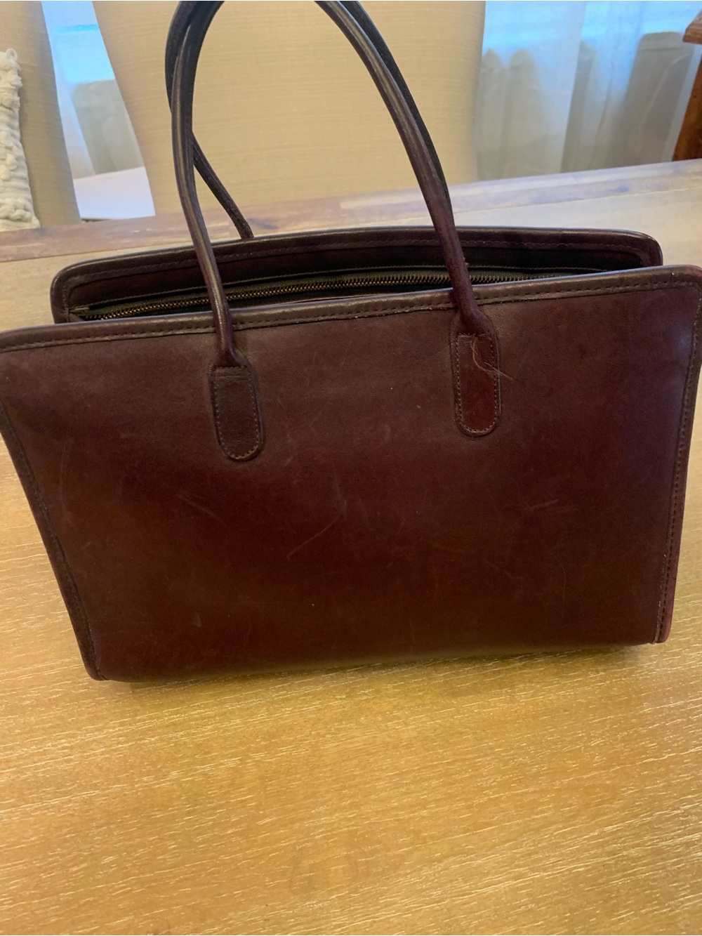 Coach Men's Leather Briefcase Tote - Dark Brown